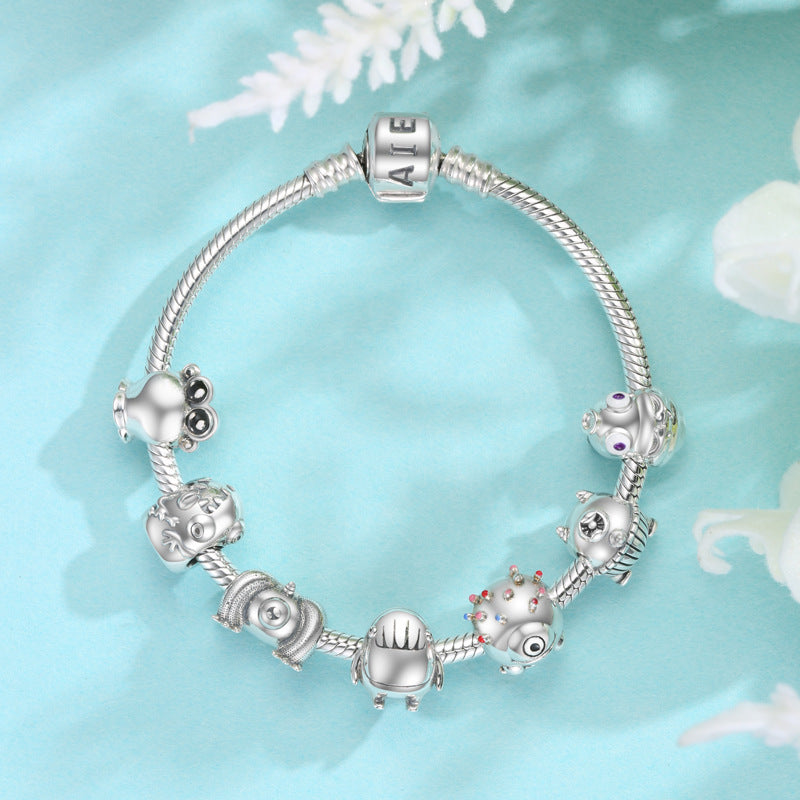 Hunting Series Beads 925 Sterling Silver Sterling Silver Beads Women's Bracelet Necklace Diy Accessories