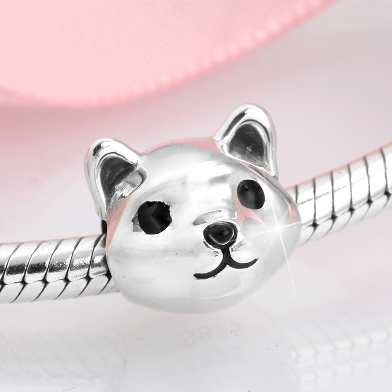S925 Sterling Silver Beads Creative Cute Puppy Series Enamel Color Silver Jewelry DIY Bracelet Accessories Beads