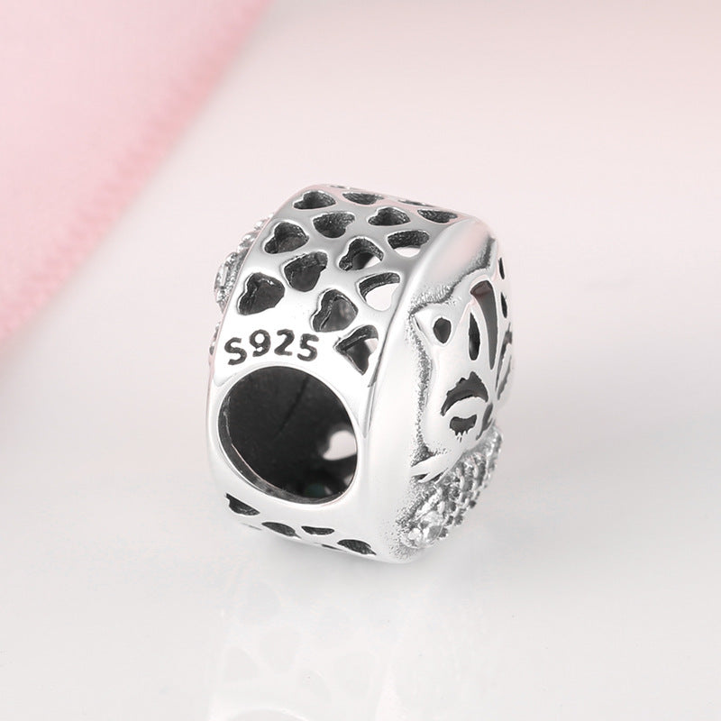 S925 Sterling Silver Beads Creative Cute Puppy Series Enamel Color Silver Jewelry DIY Bracelet Accessories Beads