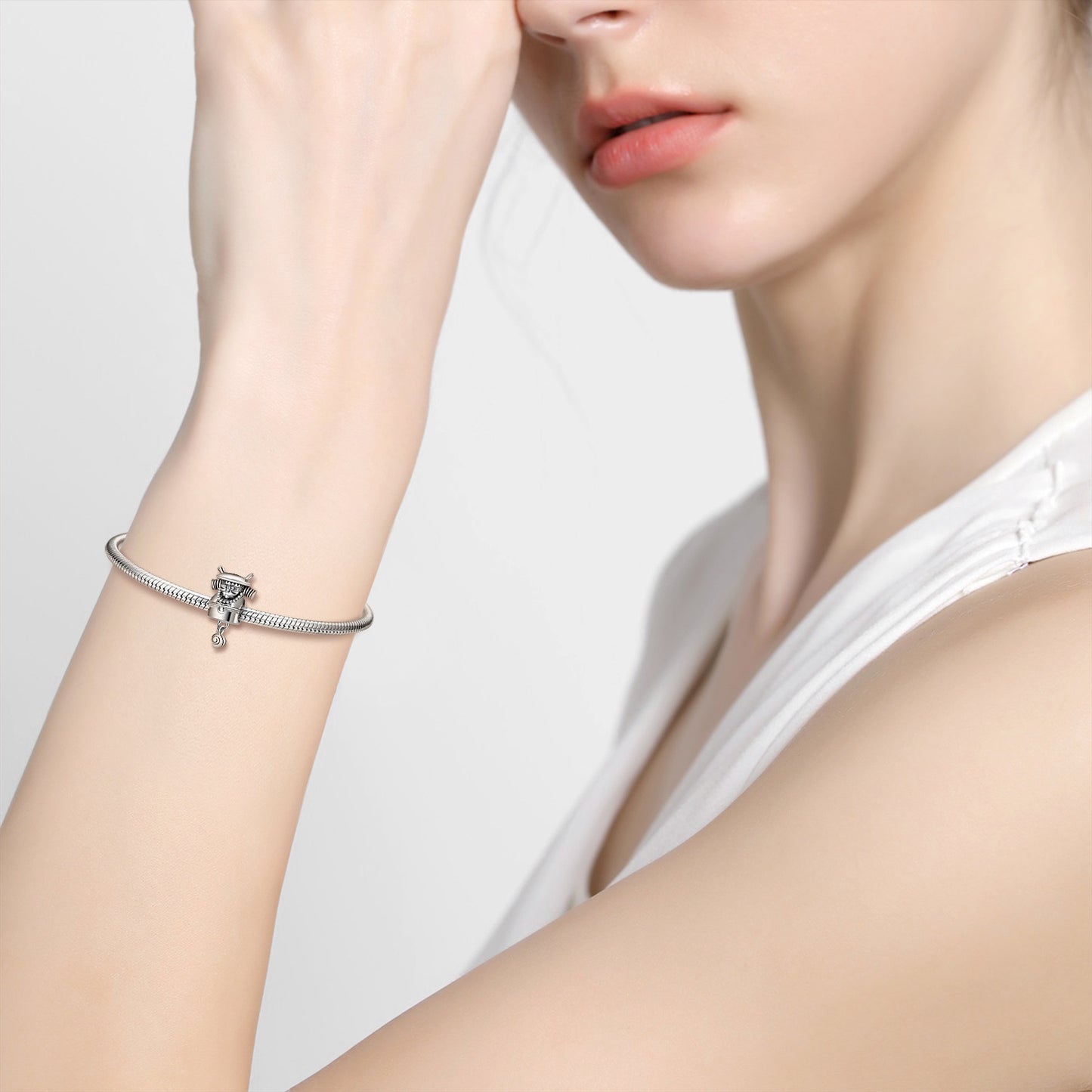 Long Angle Witch S925 Sterling Silver Sterling Silver Beading Women's Bracelet Necklace Diy Accessories