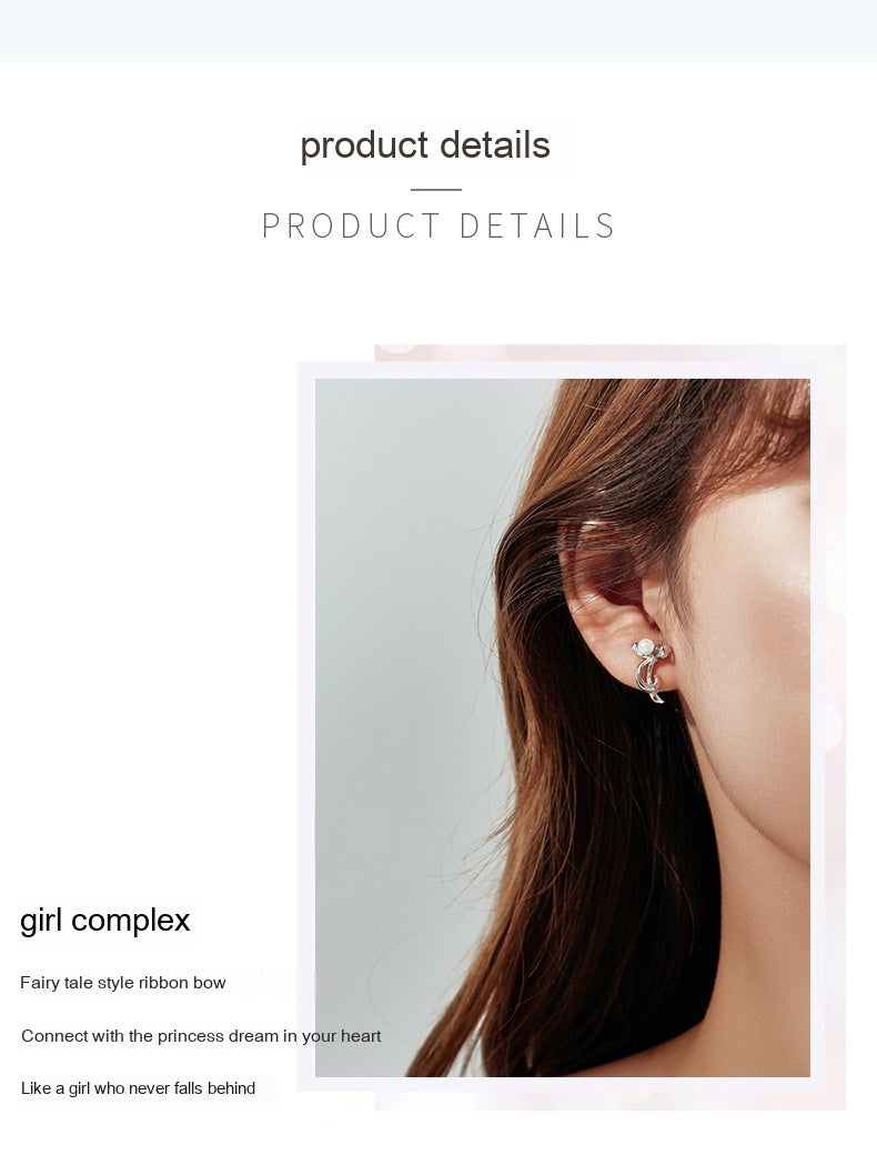 Bowknot Shell Pearls Classic Style Earrings Daily Commute