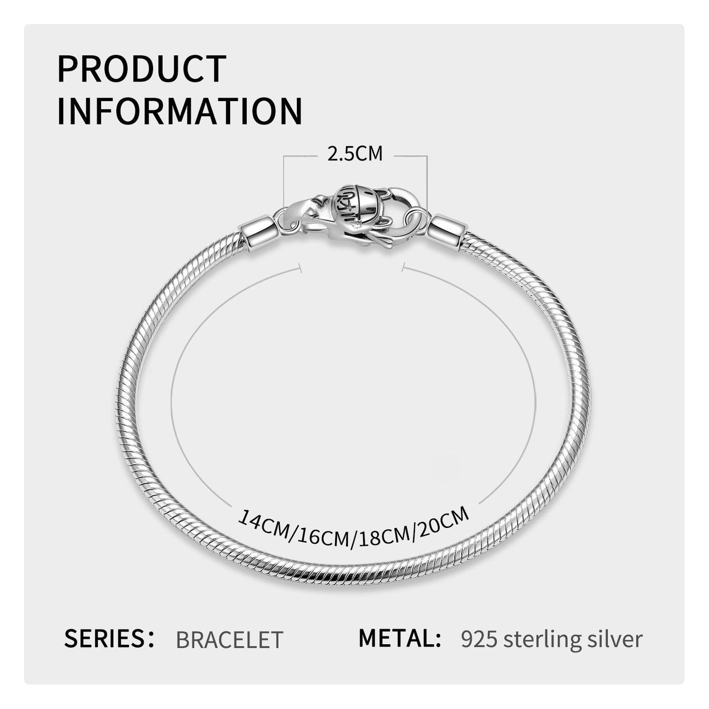 S925 Sterling Silver Plain Silver Cute Fortune Cat Lobster Buckle Accessories DIY Bracelet Buckle