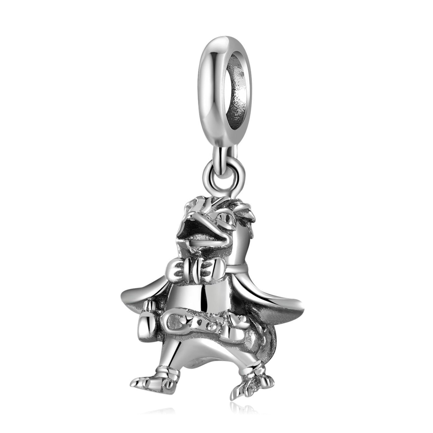 Plain Silver Adventure Animal Rabbit Shark Pelican Beaded Pendant S925 Sterling Silver Girl Bracelet Diy Accessories