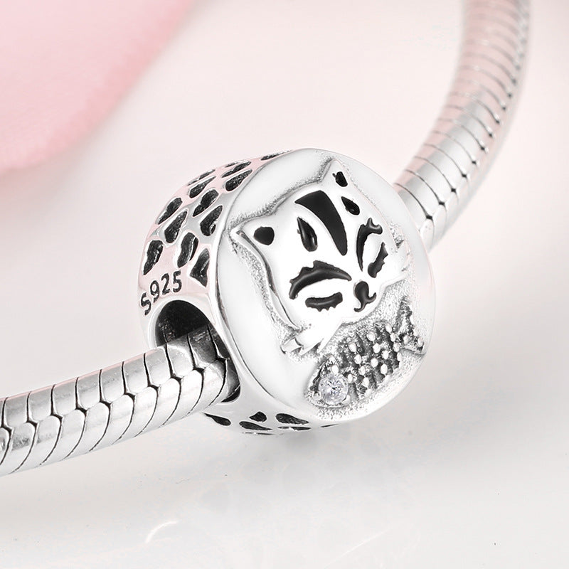 S925 Sterling Silver Beads Creative Cute Puppy Series Enamel Color Silver Jewelry DIY Bracelet Accessories Beads