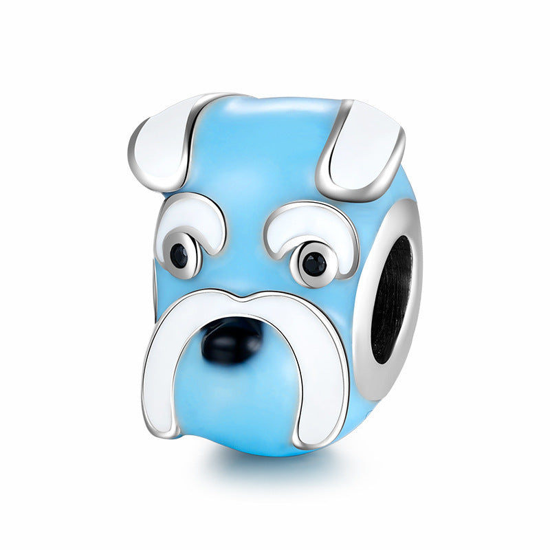 S925 Sterling Silver Beads Creative Cute Puppy Series Enamel Color Silver Jewelry DIY Bracelet Accessories Beads