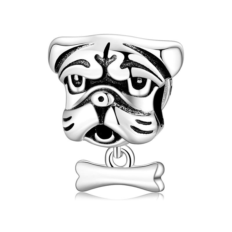 S925 Sterling Silver Beads Creative Cute Puppy Series Enamel Color Silver Jewelry DIY Bracelet Accessories Beads